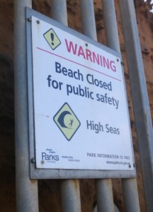 Warning sign Gibson Steps